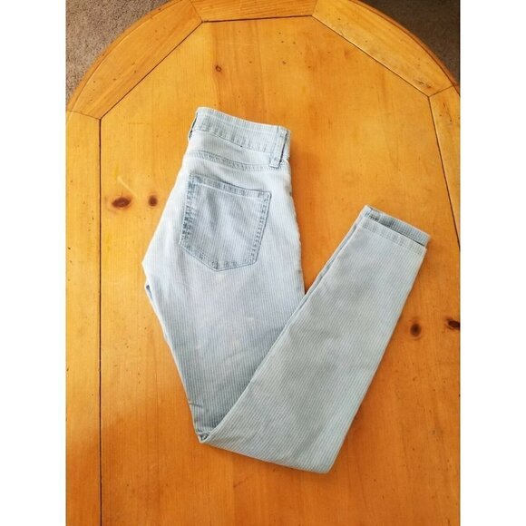 91 Cotton On Mid Rise Jeggings Blue Stripe Jean Like Pants USA Size (2) 25 x 27 - Picture 3 of 4